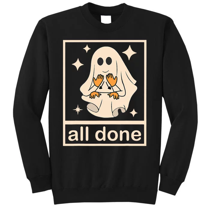 Funny Boojee Ghost All Done Slp Speech Therapy Halloween Tall Sweatshirt