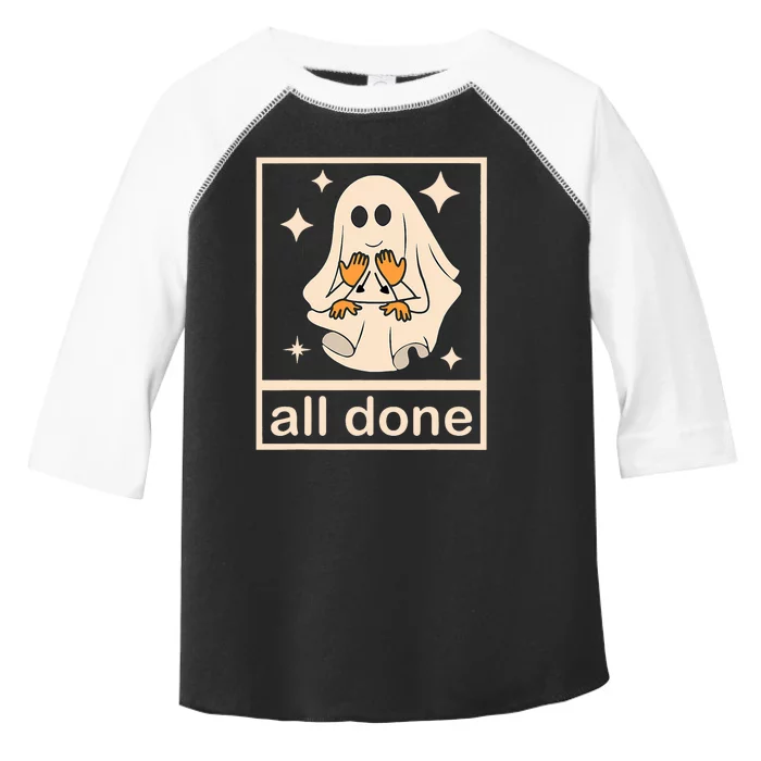 Funny Boojee Ghost All Done Slp Speech Therapy Halloween Toddler Fine Jersey T-Shirt