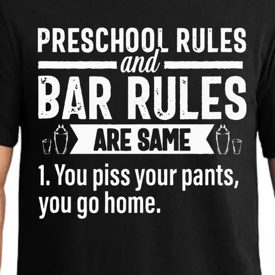 Funny Bartender Gift Women Men Rules Bartending Mixologist Pajama Set