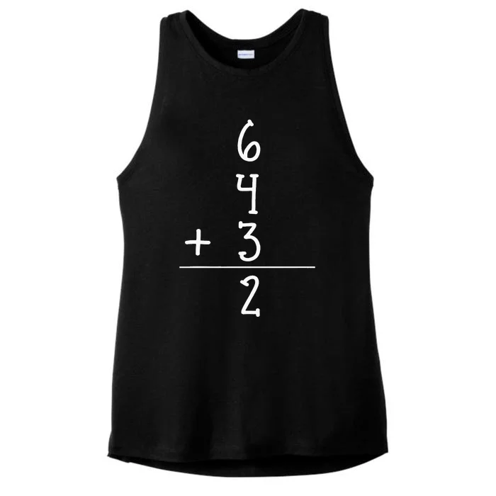 Funny Baseball Gift 6+4+3 2 Baseball Double Play Ladies Tri-Blend Wicking Tank