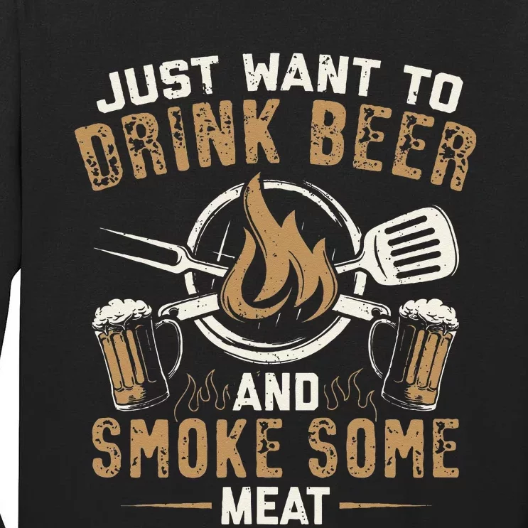 Funny BBQ Grill Chef Grilling Master Barbecue Lover BBQ Tall Long Sleeve T-Shirt