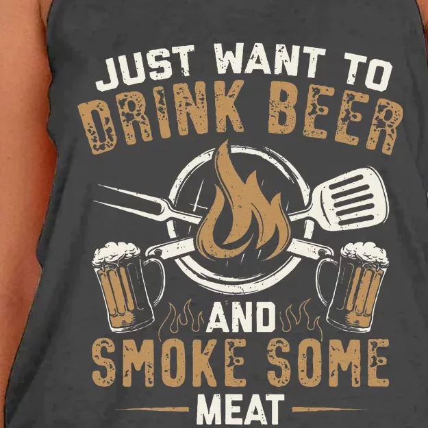 Funny BBQ Grill Chef Grilling Master Barbecue Lover BBQ Women's Knotted Racerback Tank