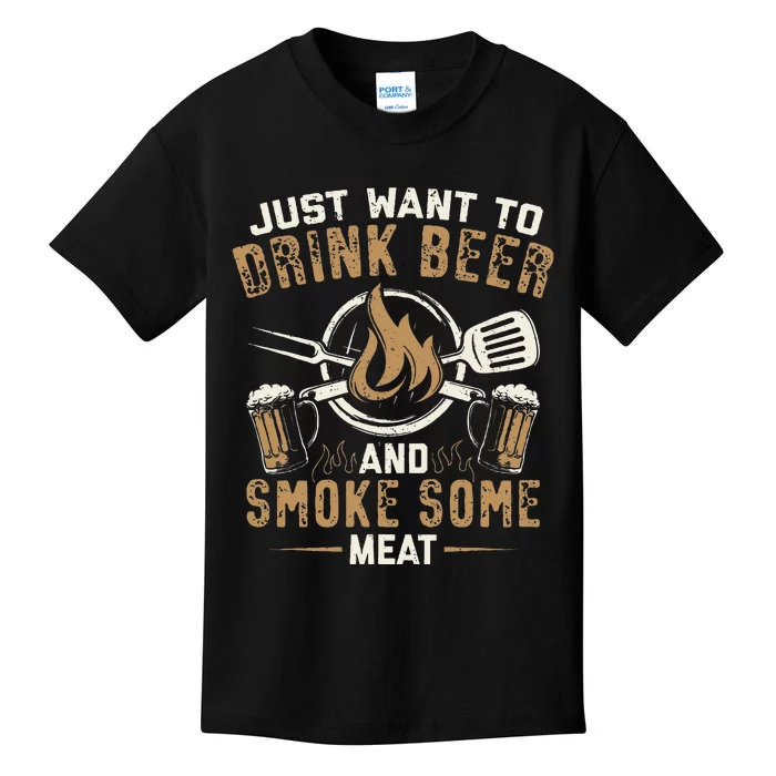 Funny BBQ Grill Chef Grilling Master Barbecue Lover BBQ Kids T-Shirt