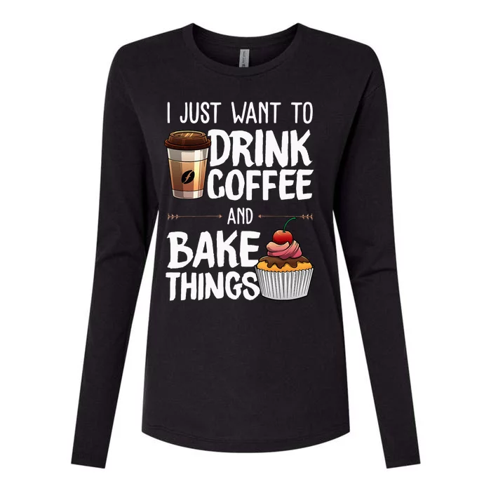 Funny Baking Gift For Men Women Baker Drinking Coffee Lover Womens Cotton Relaxed Long Sleeve T-Shirt