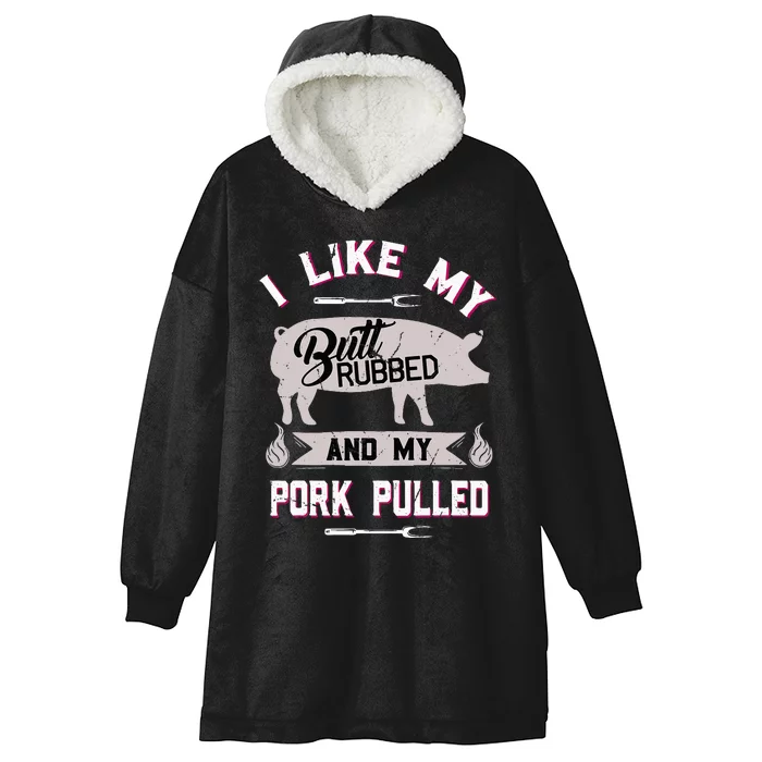 Funny Bbq Grilling Quote Pig Pulled Pork Hooded Wearable Blanket