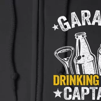 Funny Beer Garage Drinker Garage Drinking Team Captain Full Zip Hoodie