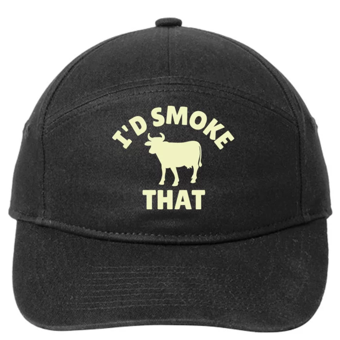 Funny BBQ Grilling Id Smoke That 7-Panel Snapback Hat