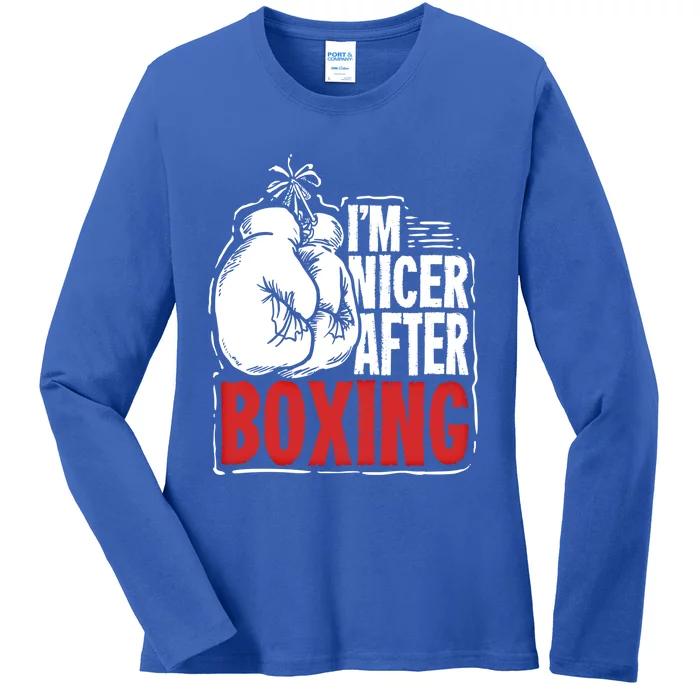 Funny Boxing Gift For A Boxer And Fighter Cool Gift Ladies Long Sleeve Shirt