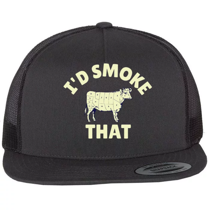 Funny BBQ Grilling Id Smoke That Flat Bill Trucker Hat