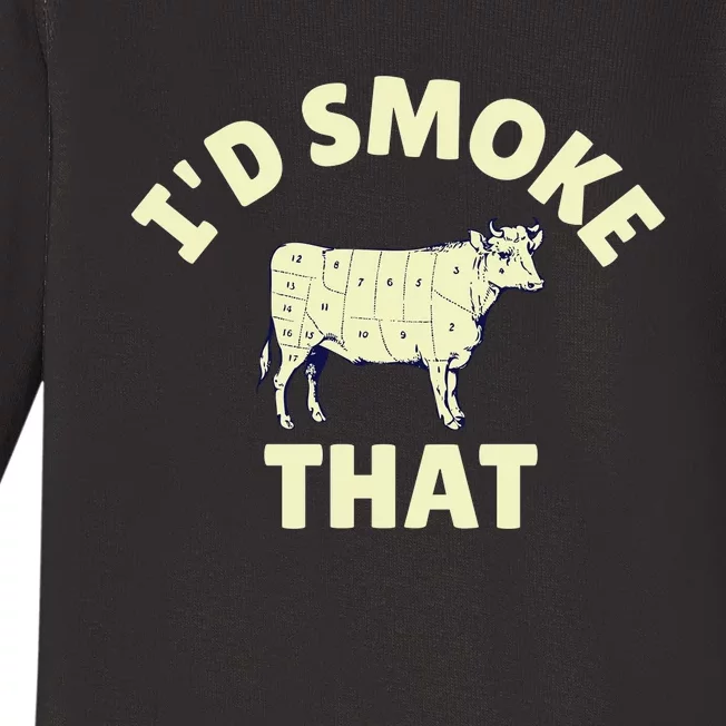 Funny BBQ Grilling Id Smoke That Baby Long Sleeve Bodysuit