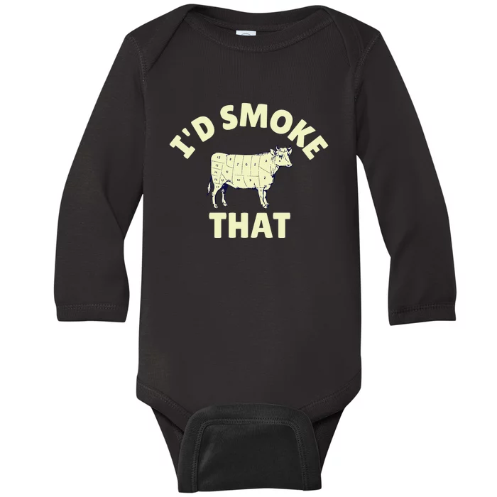 Funny BBQ Grilling Id Smoke That Baby Long Sleeve Bodysuit