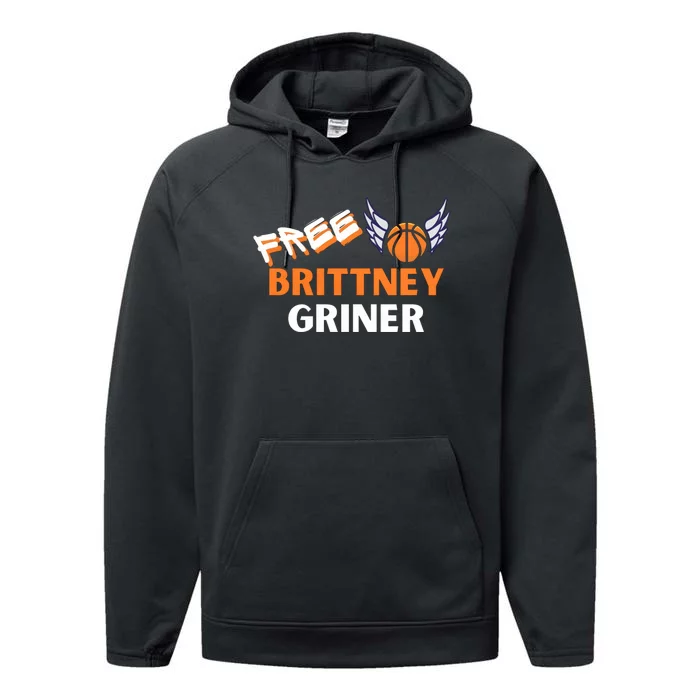 Free Brittney Griner Free BG Basketball Support Performance Fleece Hoodie