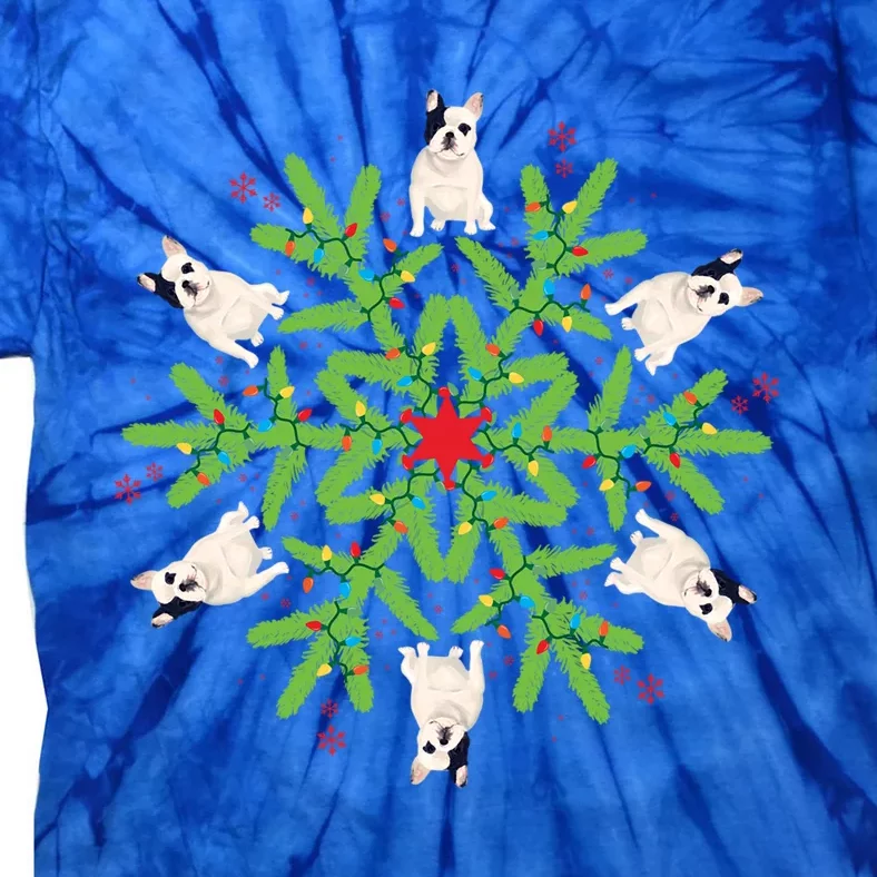 French Bulldog Gift Snowflake French Bulldog Christmas Gift Tie-Dye T-Shirt