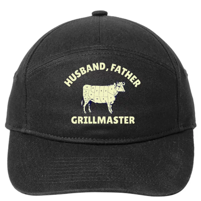 Funny BBQ Grilling Husband Father Grillmaster 7-Panel Snapback Hat