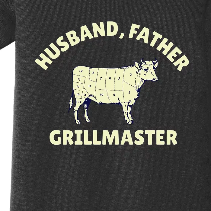 Funny BBQ Grilling Husband Father Grillmaster Baby Bodysuit