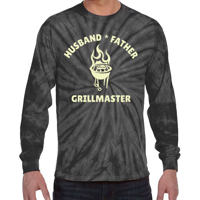 Funny BBQ Grilling Husband Father Grillmaster Tie-Dye Long Sleeve Shirt