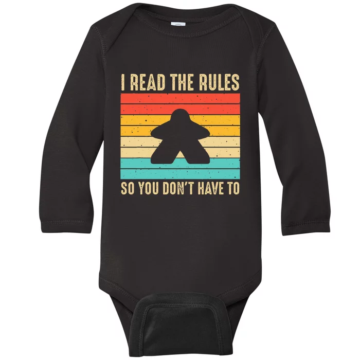 Funny Board Games Art For Wo Tabletop Gamers Players Baby Long Sleeve Bodysuit