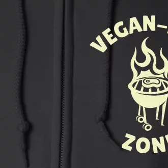 Funny BBQ Grilling Vegan Free Zone Full Zip Hoodie