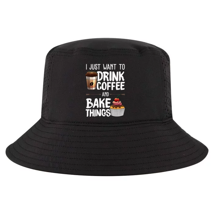 Funny Baking Gift For Baker Drinking Coffee Lover Cool Comfort Performance Bucket Hat