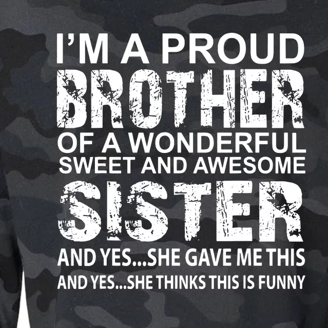 Funny Birthday Gift For Brother From Awesome Sister Present Cropped Pullover Crew