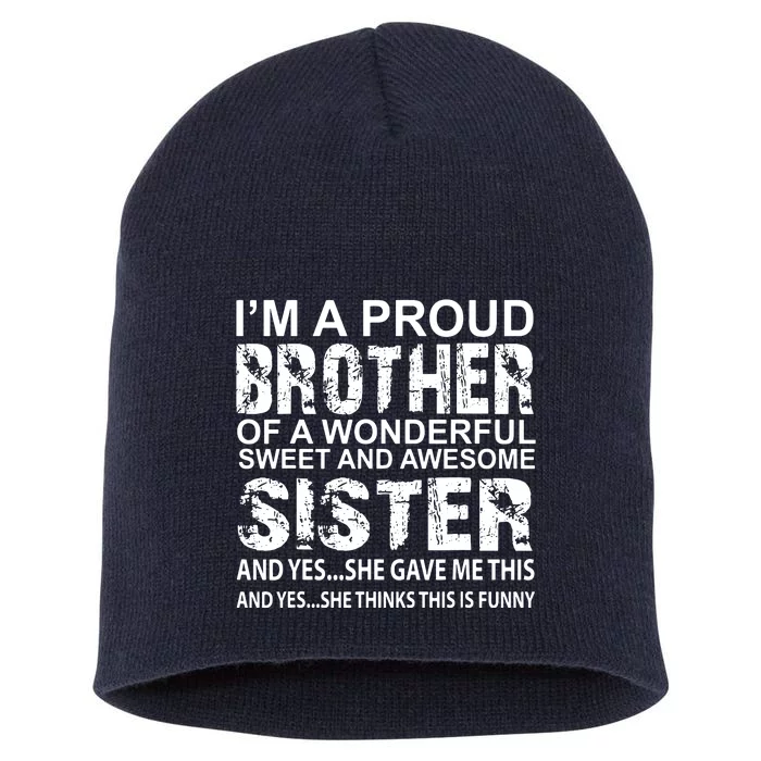 Funny Birthday Gift For Brother From Awesome Sister Present Short Acrylic Beanie