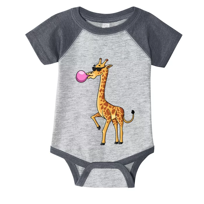 Funny Blowing Giraffe Animal Lover Chewing Candy Infant Baby Jersey Bodysuit