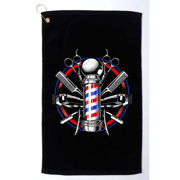 Funny Barber Gift For Men Barbershop Pole Tools Hairstylist Platinum Collection Golf Towel