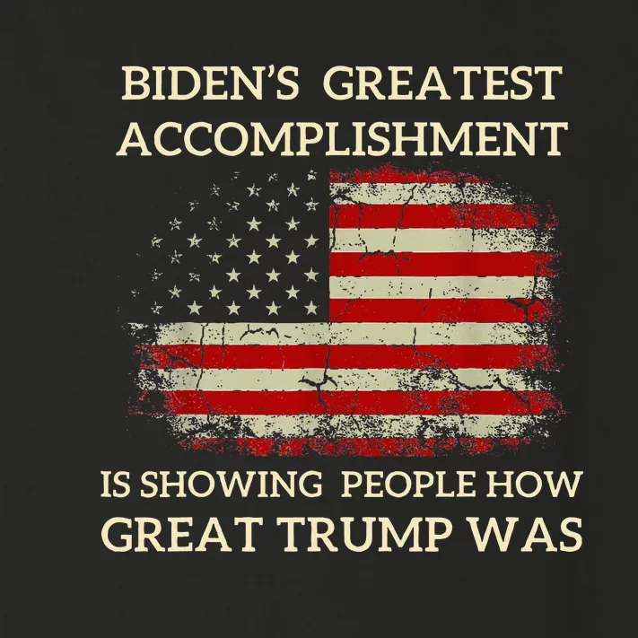 Funny BidenS Greatest Accomplishment Is Showing Trump 2024 Toddler Long Sleeve Shirt