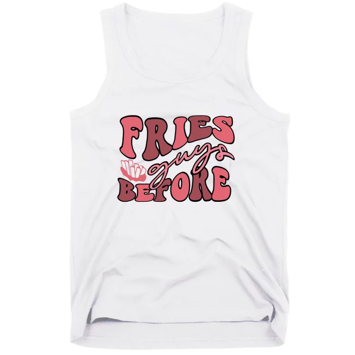 Fries Before Guys Retro Valentine's Day Gift Tank Top