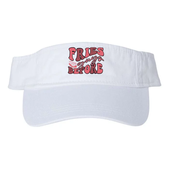 Fries Before Guys Retro Valentine's Day Gift Valucap Bio-Washed Visor