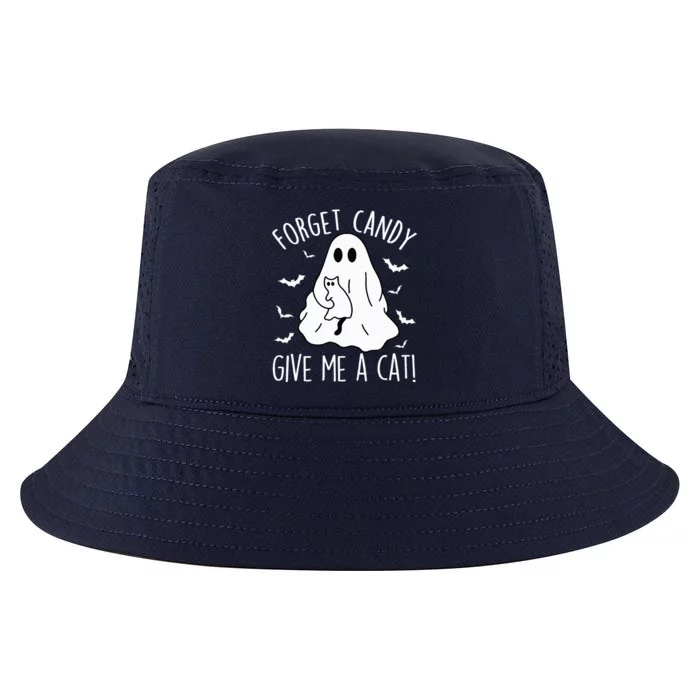 Funny Boo Ghost Black Cat Forget Candy Give Me Cat Halloween Cool Comfort Performance Bucket Hat