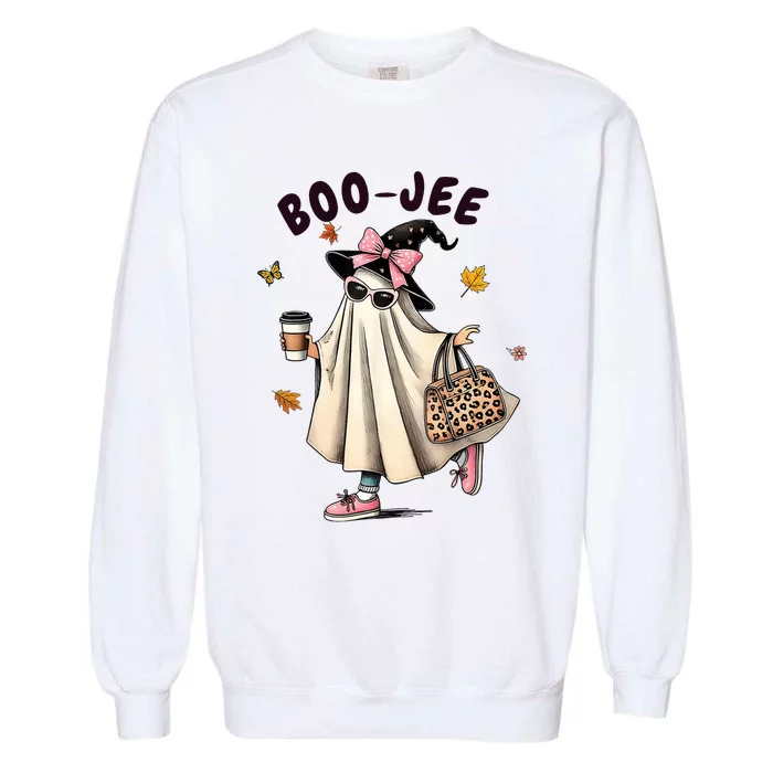 Funny Boojee Ghost Halloween Boo Jee Ghost Spooky Season Garment-Dyed Sweatshirt