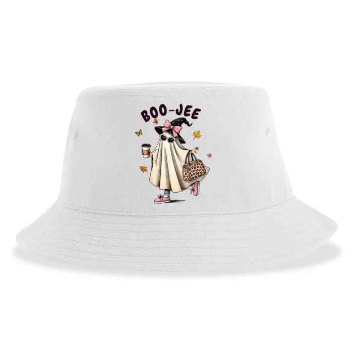 Funny Boojee Ghost Halloween Boo Jee Ghost Spooky Season Sustainable Bucket Hat