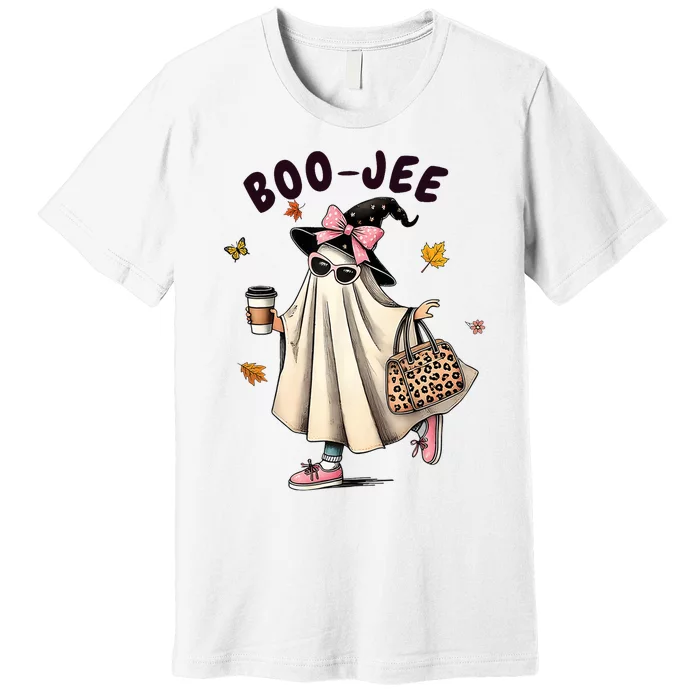 Funny Boojee Ghost Halloween Boo Jee Ghost Spooky Season Premium T-Shirt