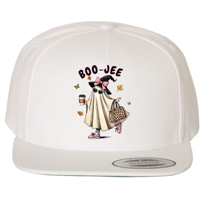 Funny Boojee Ghost Halloween Boo Jee Ghost Spooky Season Wool Snapback Cap