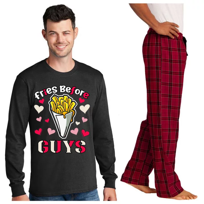 Fries Before Guys Valentine's Day Cute Long Sleeve Pajama Set