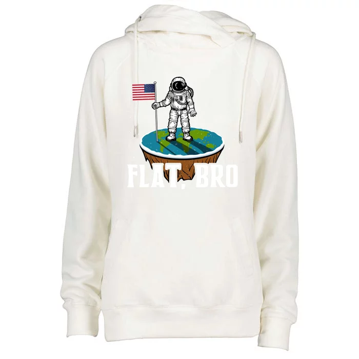 Flat Bro Gift The Earth Is Flat Gift Womens Funnel Neck Pullover Hood