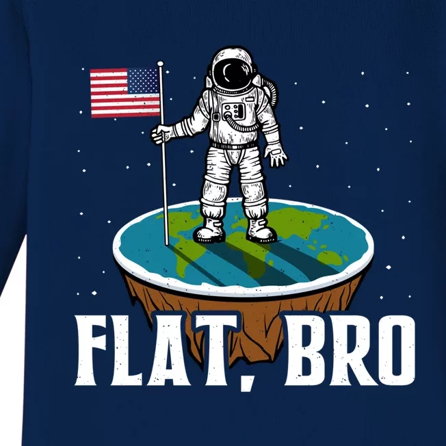 Flat Bro Gift The Earth Is Flat Gift Baby Long Sleeve Bodysuit