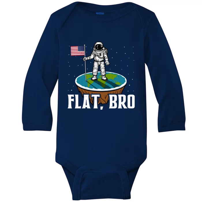 Flat Bro Gift The Earth Is Flat Gift Baby Long Sleeve Bodysuit