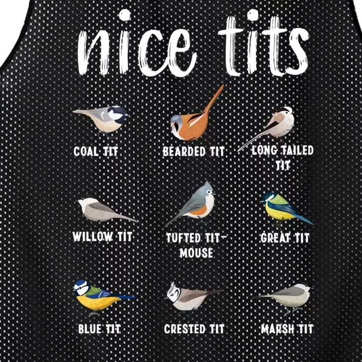 Funny Bird Gift Nice Tits Ornithology Mesh Reversible Basketball Jersey Tank