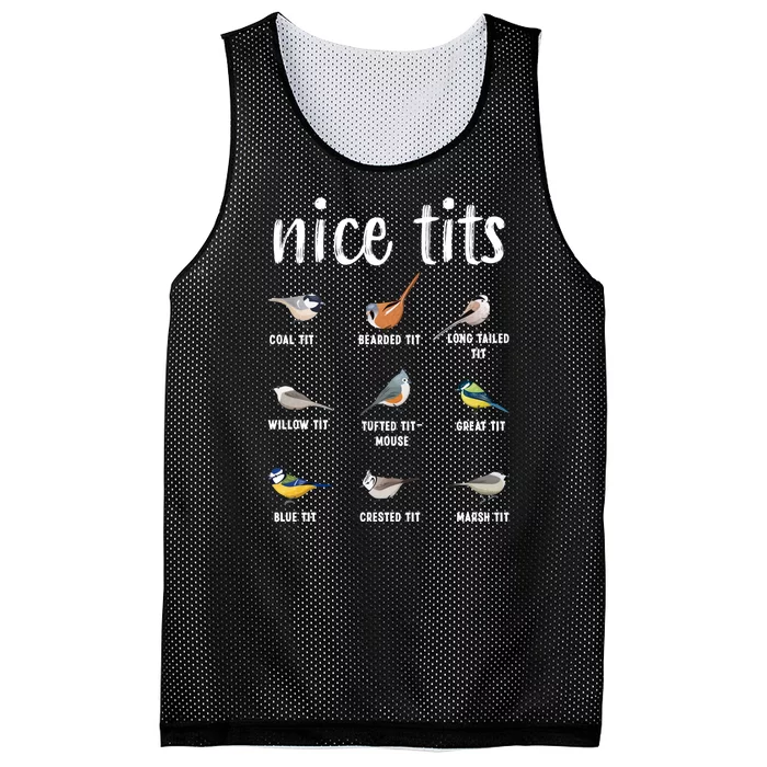 Funny Bird Gift Nice Tits Ornithology Mesh Reversible Basketball Jersey Tank