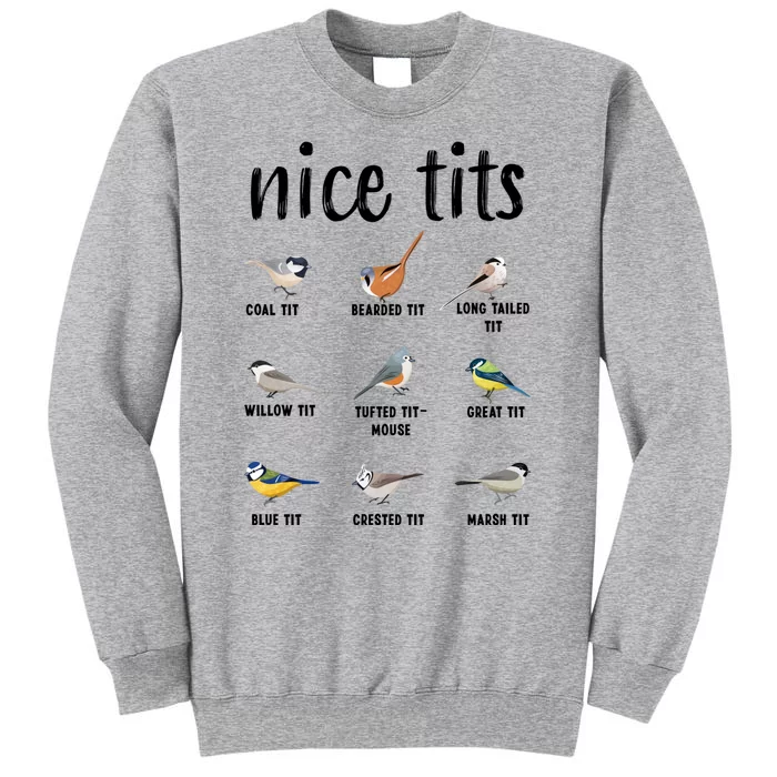 Funny Bird Gift Nice Tits Ornithology Tall Sweatshirt