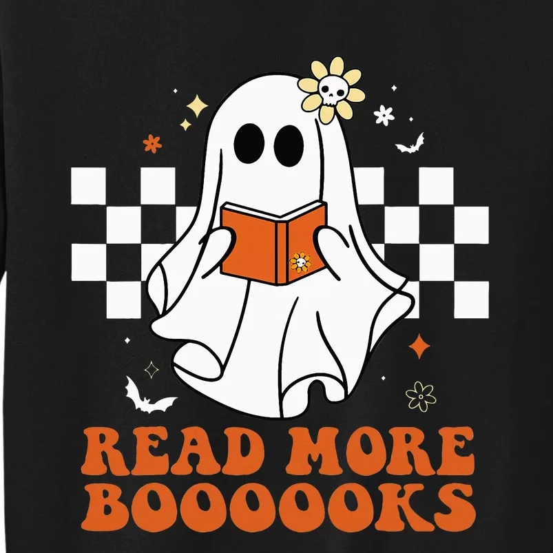 Funny Booooks Ghost Read More Books Cute Teacher Halloween Sweatshirt