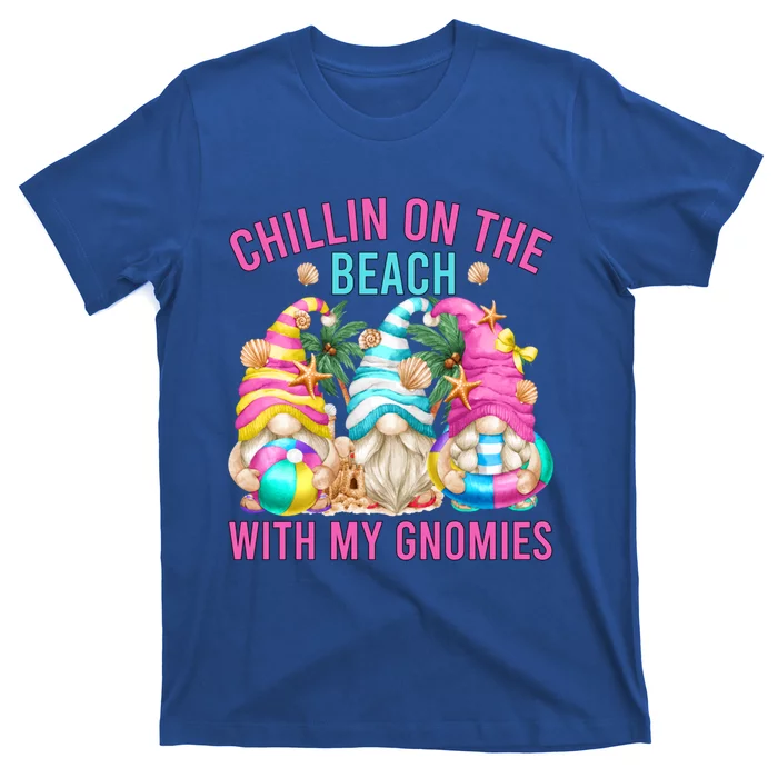 Funny Beach Gnomes For Summer Chillin With My Gnomies Cool Gift T-Shirt