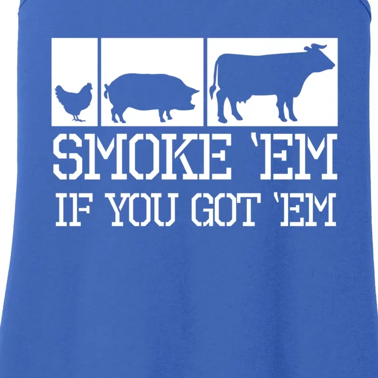 Funny Bbq Grilling Smoker Meaningful Gift Smoke Meat Lover Smoking Ladies Essential Tank