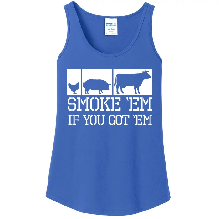 Funny Bbq Grilling Smoker Meaningful Gift Smoke Meat Lover Smoking Ladies Essential Tank