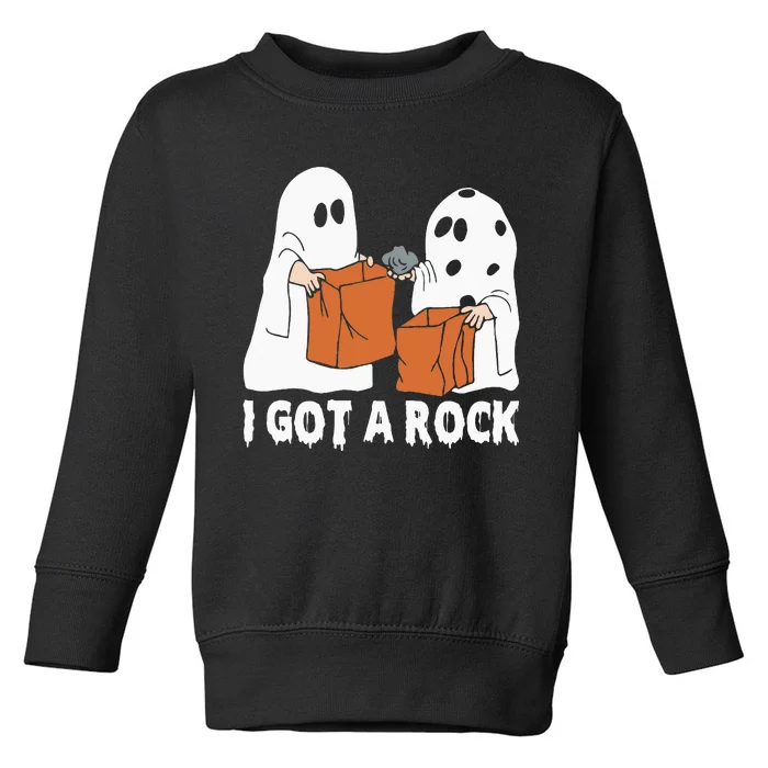 Funny Boo Ghost Scary I Got A Rock Halloween Toddler Sweatshirt