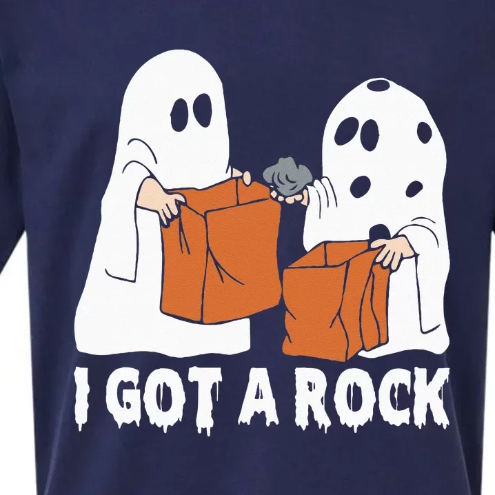 Funny Boo Ghost Scary I Got A Rock Halloween Sueded Cloud Jersey T-Shirt