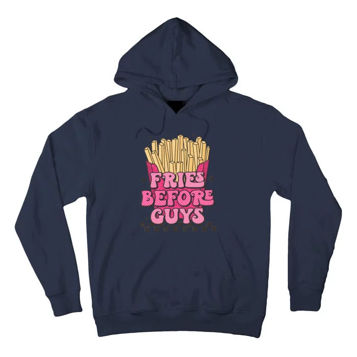 Fries Before Guys Potato Retro Valentine's Day Couple Lover Tall Hoodie