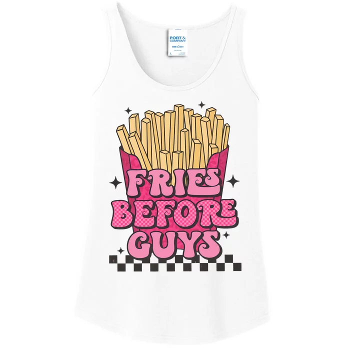 Fries Before Guys Potato Retro Valentine's Day Couple Lover Ladies Essential Tank